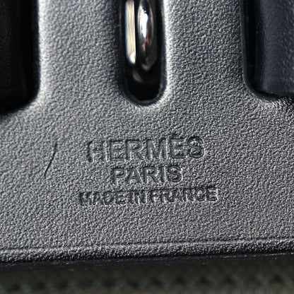 Hermes Military Toile Vache Hunter Herbag a Dos Zip Retourne Backpack Vert De Gris Black 5 of 8