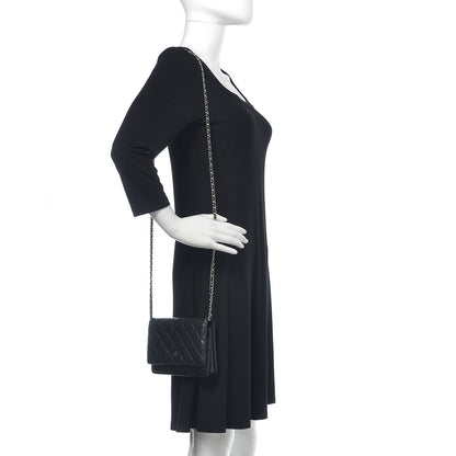 Chanel Lambskin Quilted Wallet On Chain WOC Black 1 of 15