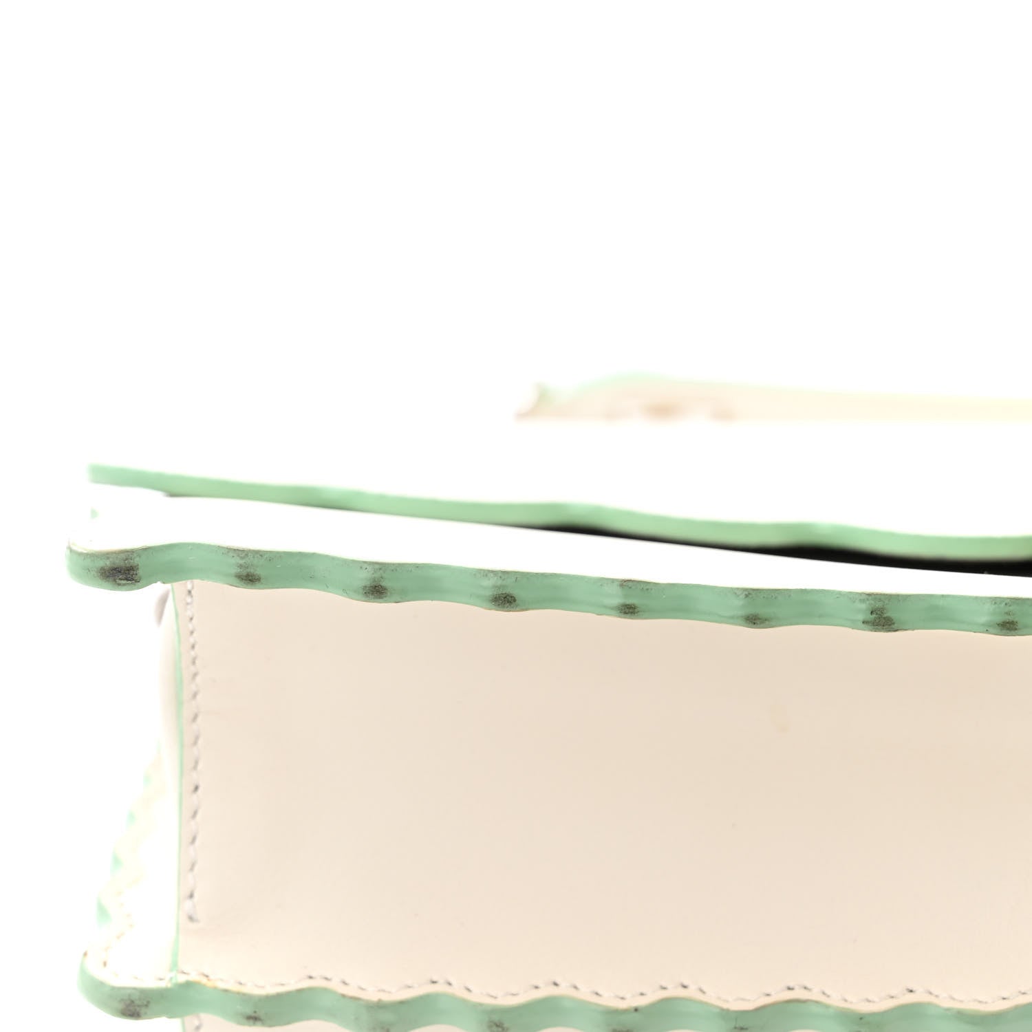 Fendi Vitello Liberty Scalloped Studded Kan I Shoulder Bag Bianco 11 of 11