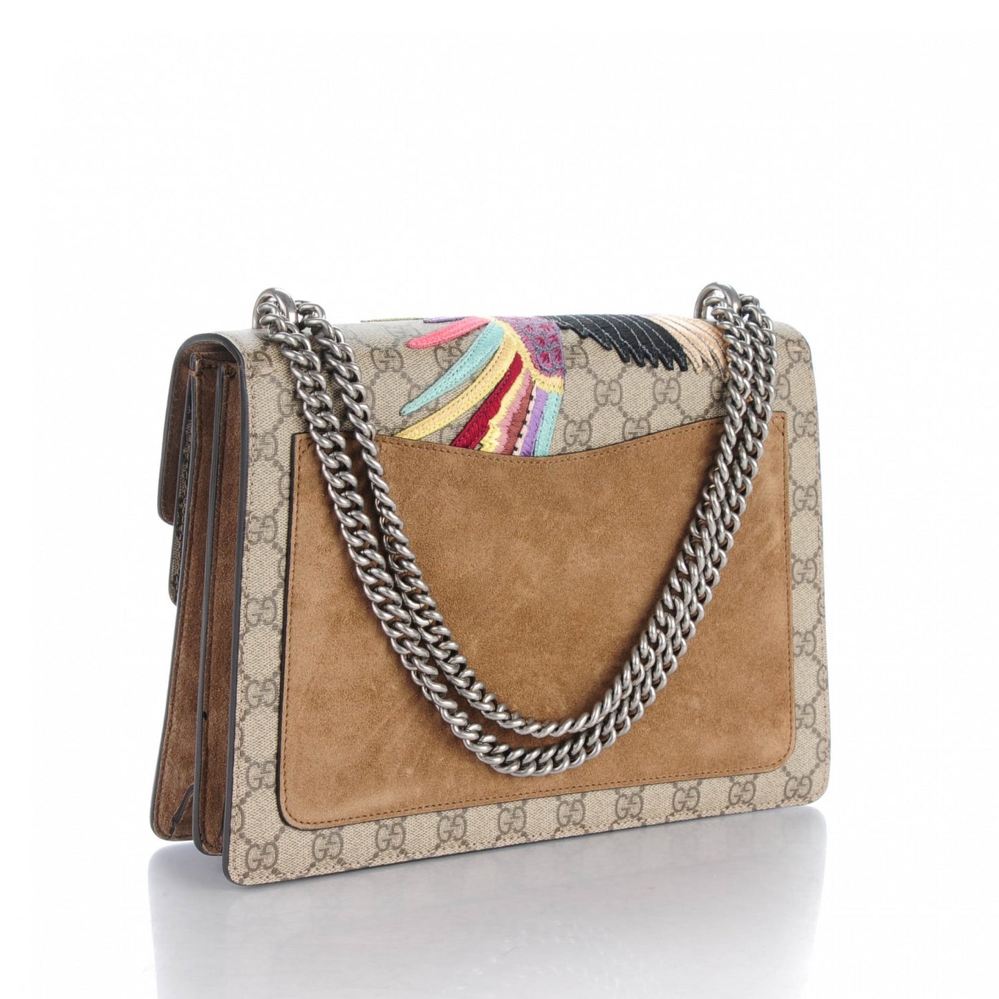 GG Supreme Monogram Embroidered Medium Dionysus Shoulder Bag Taupe