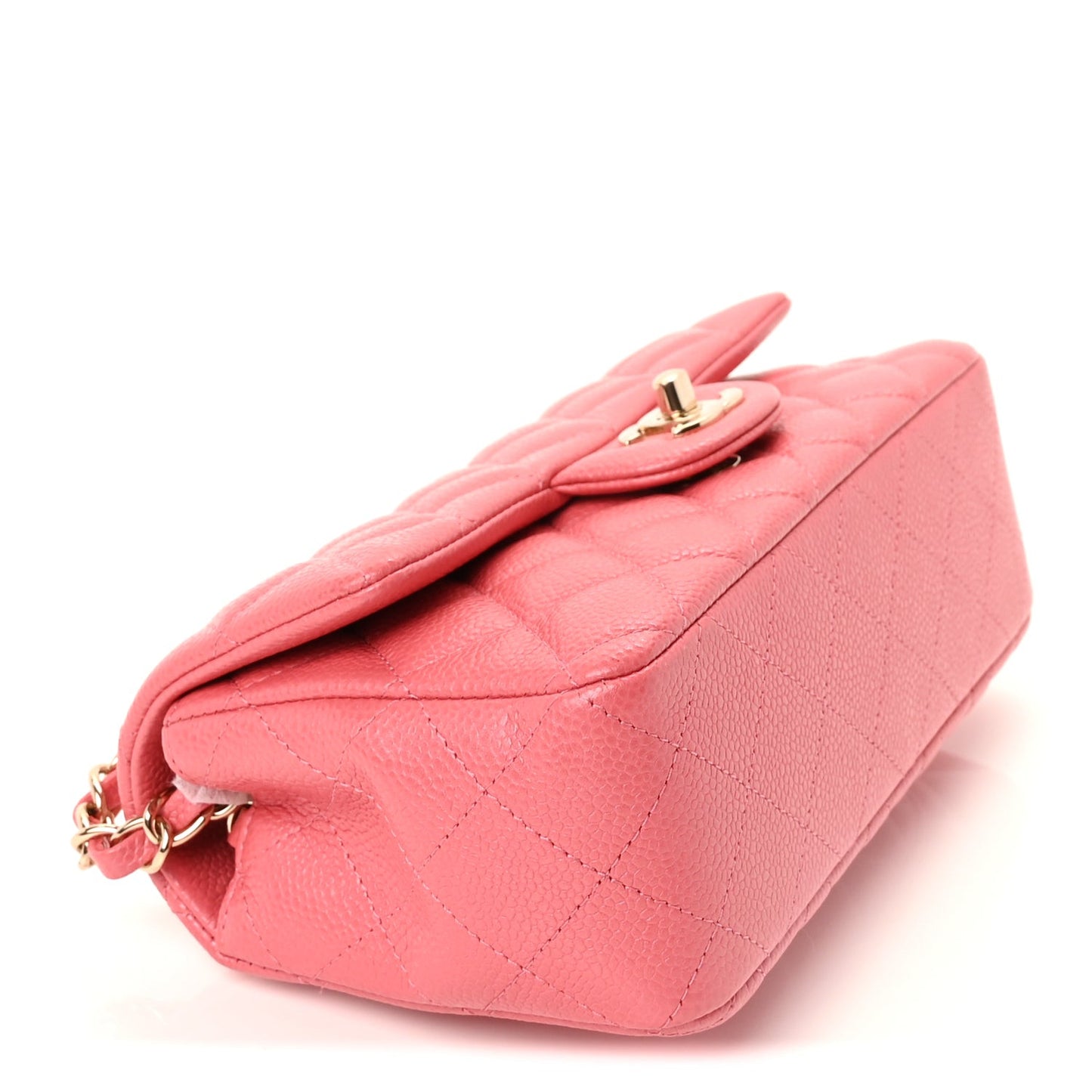 Caviar Quilted Mini Rectangular Flap Dark Pink