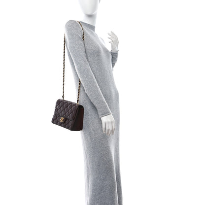 Chanel Shiny Lambskin Quilted Mini Flap Burgundy 2 of 11