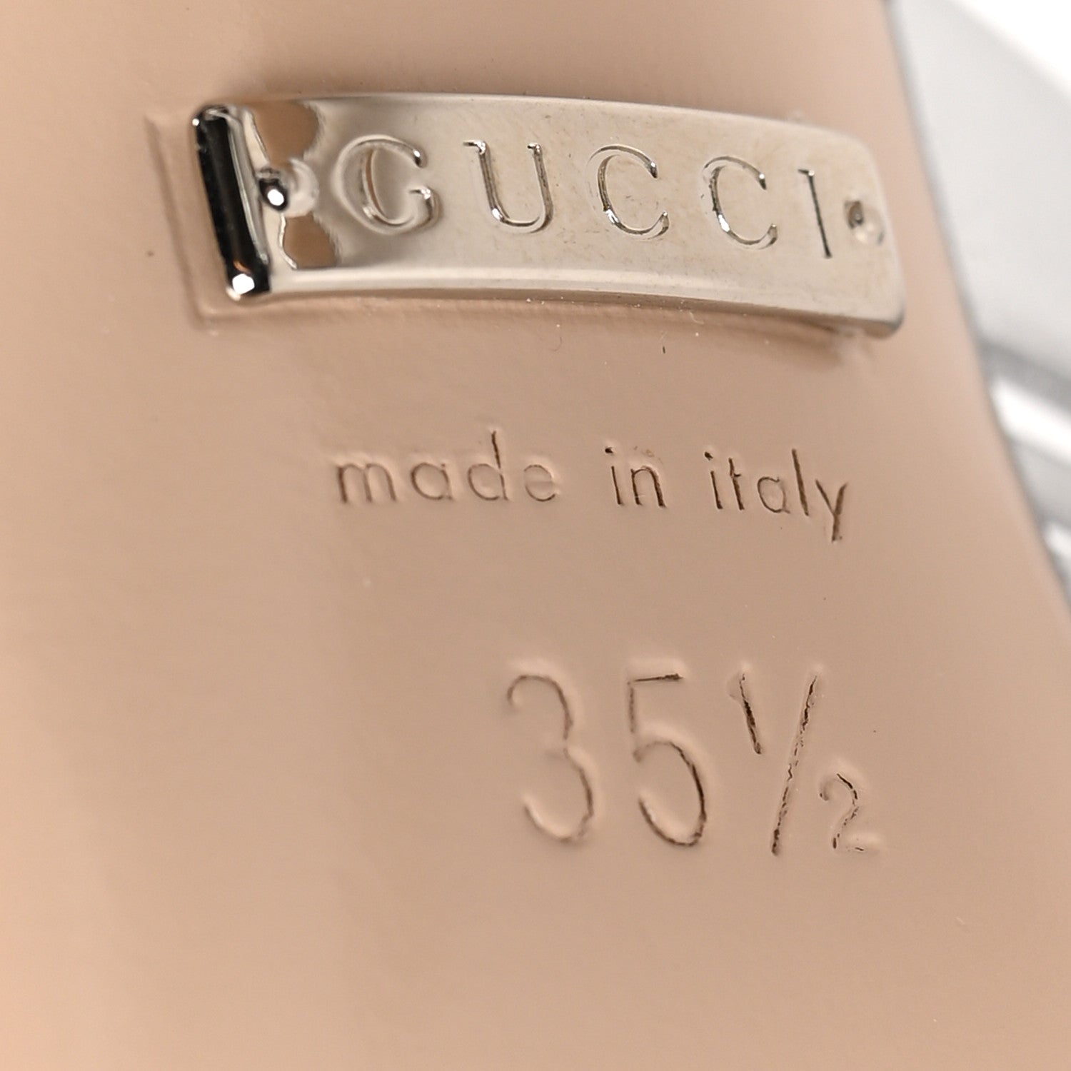 Gucci Metallic Nappa Crawford Knot Ankle Strap Sandals 35.5 Silver 6 of 9
