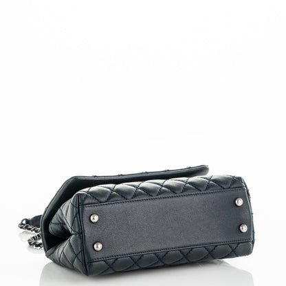 Chanel Caviar Lizard Quilted Mini Coco Handle Flap Navy 4 of 7