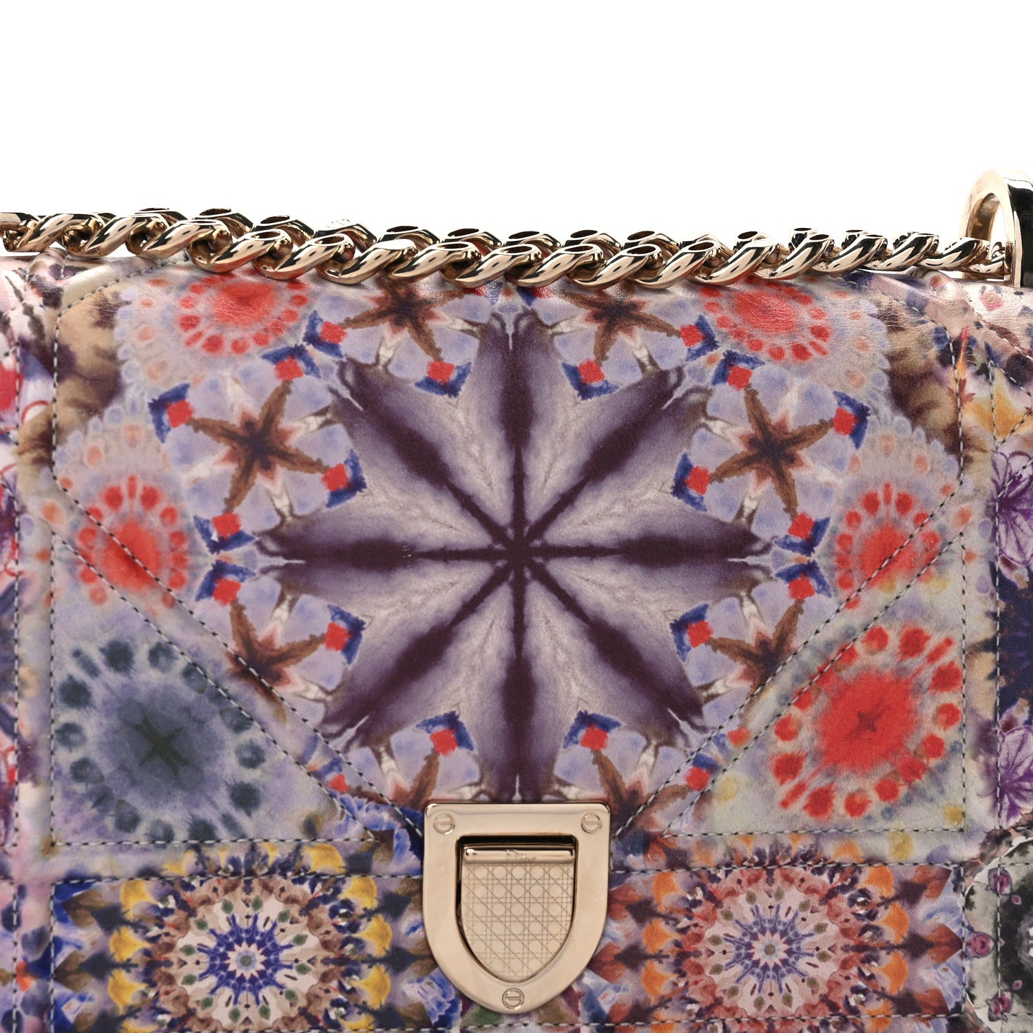 Christian Dior Calfskin Printed Small KaleiDiorscopic Diorama Flap Bag  Latte Multicolor 6 of 8