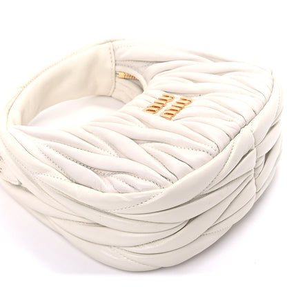 Miu Miu Nappa Matelasse Mini Wander Hobo White 8 of 8
