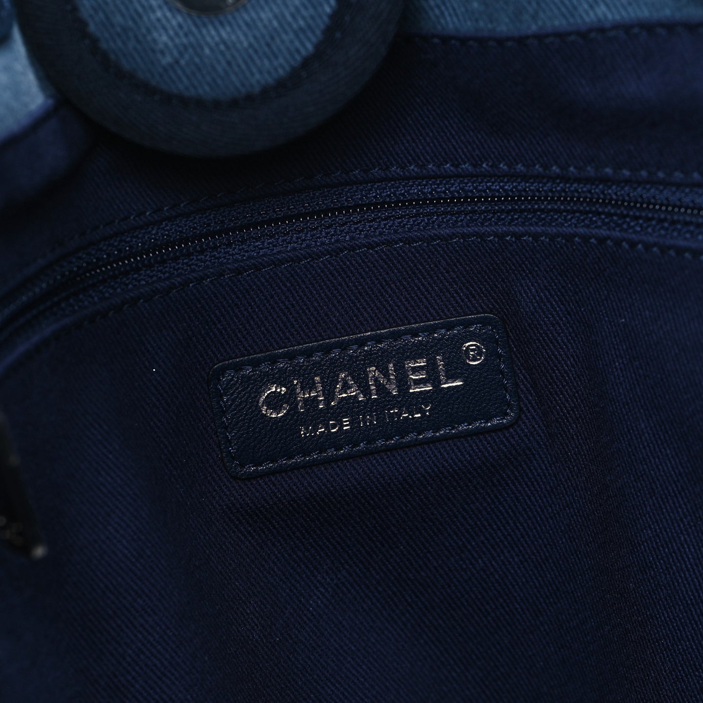 Canvas Sequin Small Deauville Tote Navy