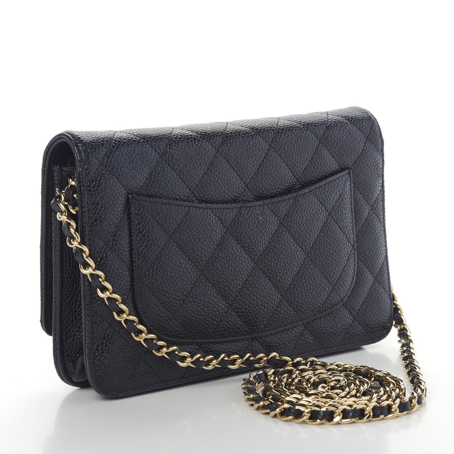 Caviar Quilted Wallet On Chain WOC Black