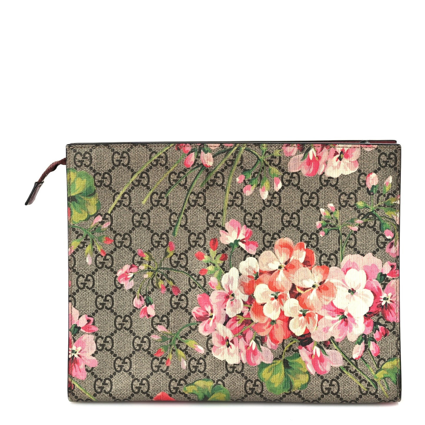 GG Supreme Monogram Blooms Large Cosmetic Case Beige Multicolor Dry Rose