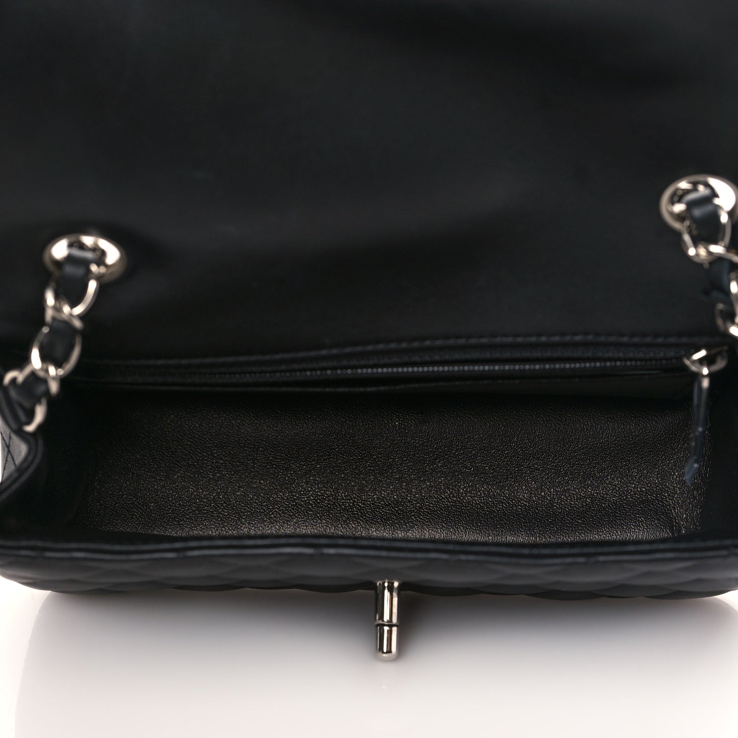 Lambskin Quilted Mini Rectangular Flap Black