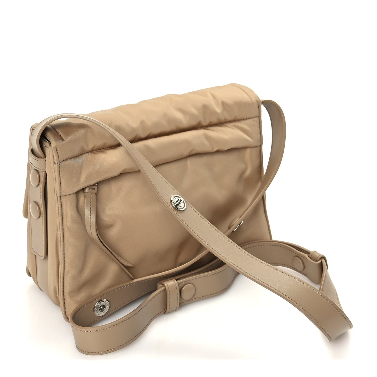 Re-Nylon Vitello Padded Small Flap Shoulder Bag Deserto