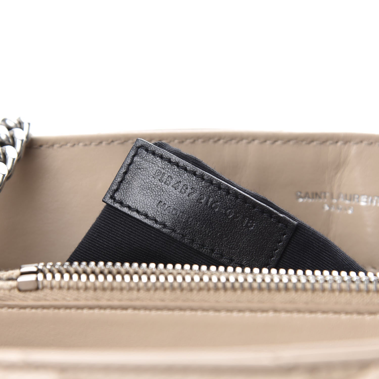 Saint Laurent Calfskin Y Quilted Monogram Medium Loulou Chain Satchel Dark Beige 10 of 11