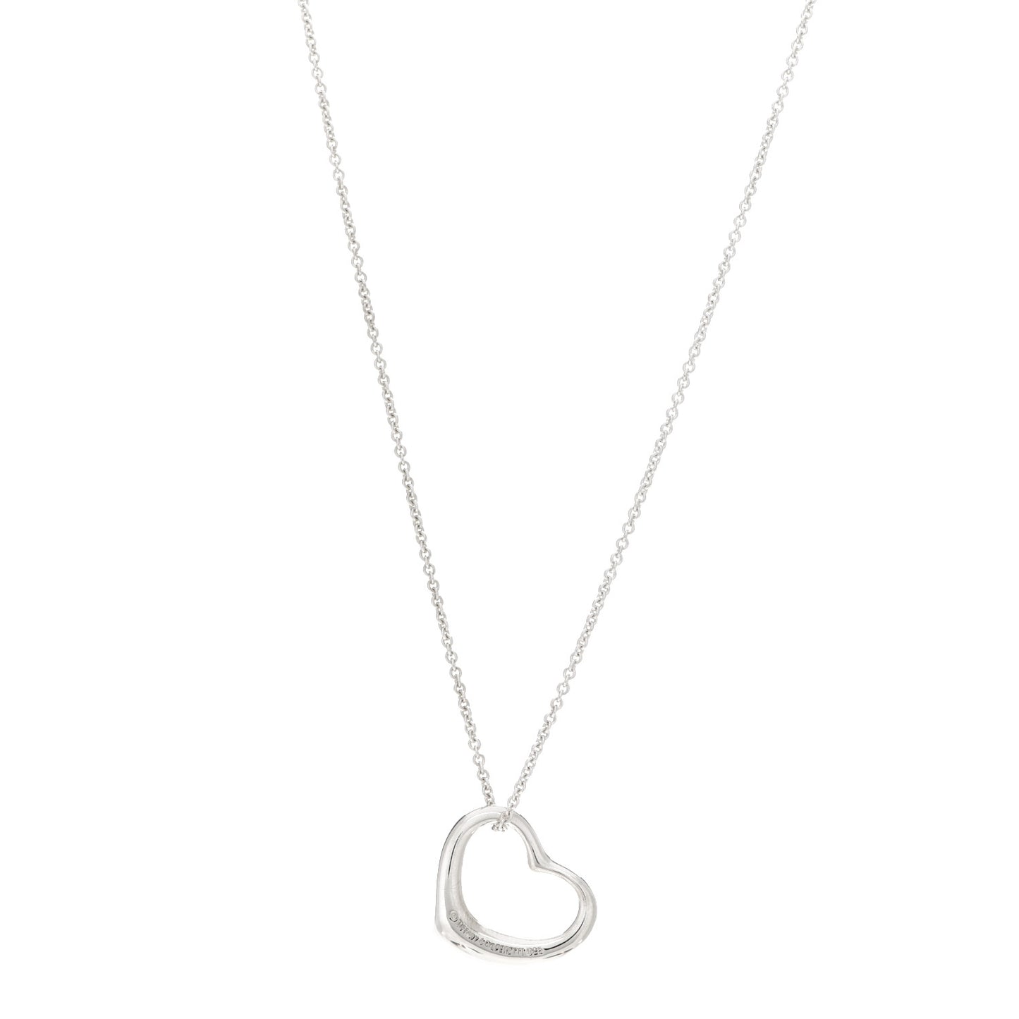 Sterling Silver 22mm Elsa Peretti Open Heart Pendant Necklace