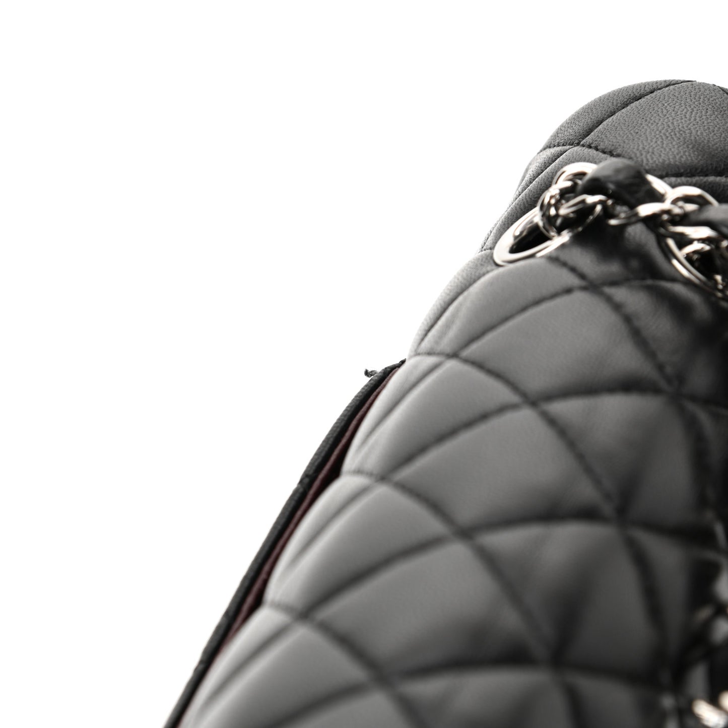 Lambskin Quilted Medium Double Flap Black