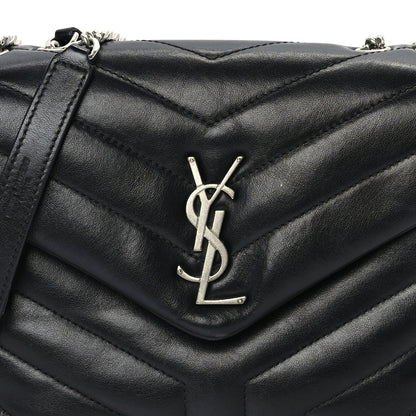 Saint Laurent Calfskin Y Quilted Monogram Small Loulou Chain Satchel Black 6 of 8