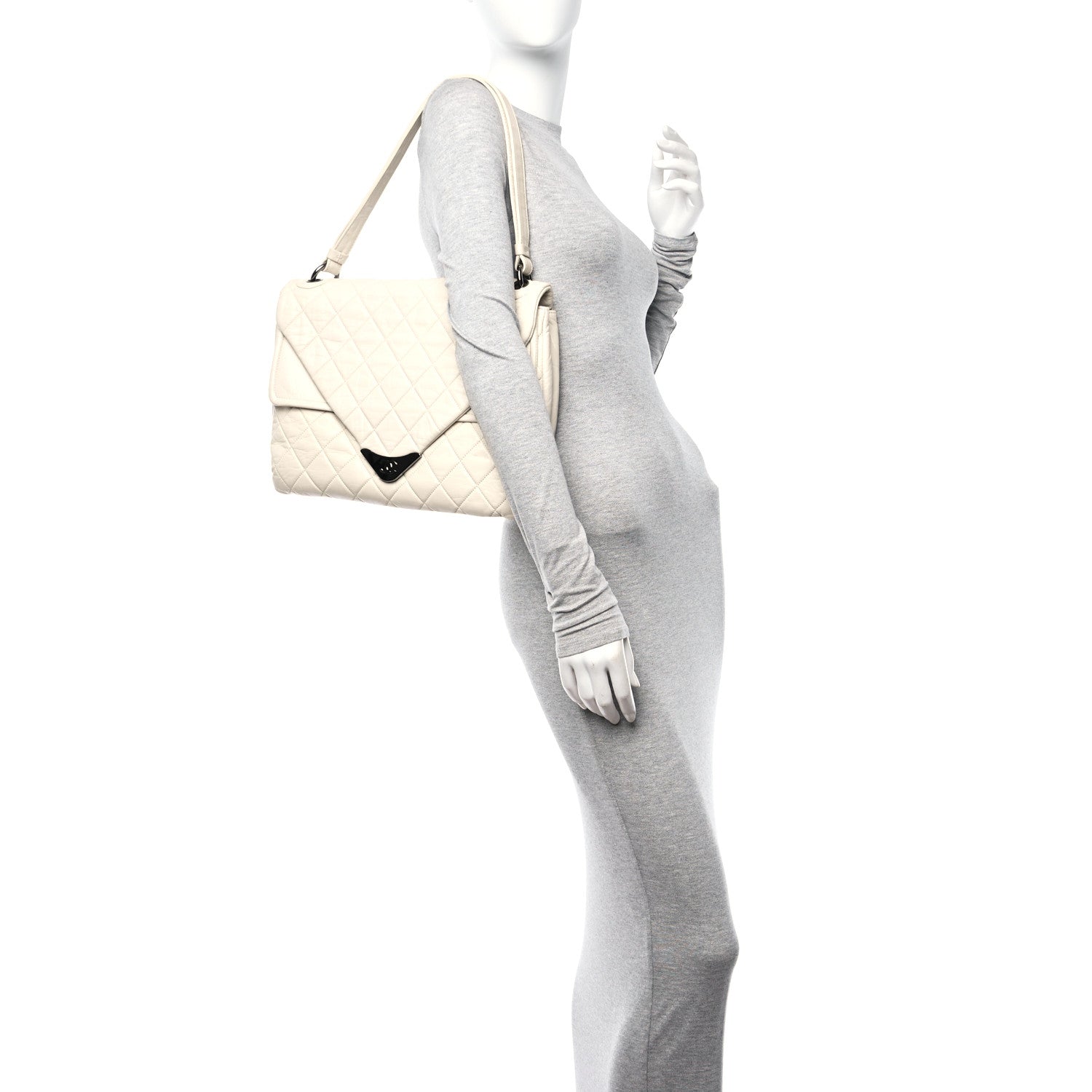 Chanel Lambskin Quilted Padded Envelope Flap White 2 of 11