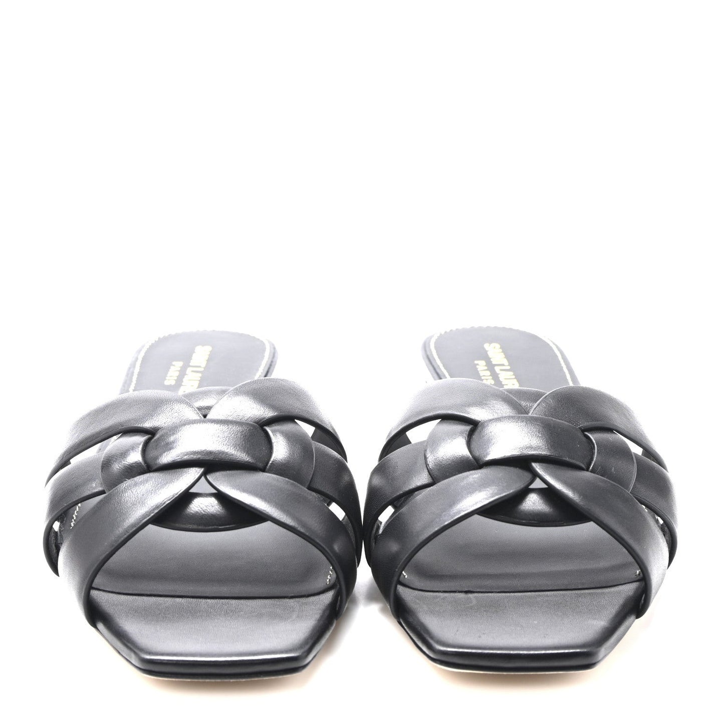 Calfskin Tribute 05 Slide Sandals 38.5 Black