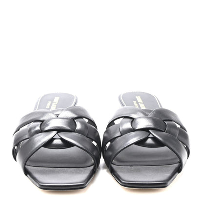 Saint Laurent Calfskin Tribute 05 Slide Sandals 38.5 Black 3 of 7