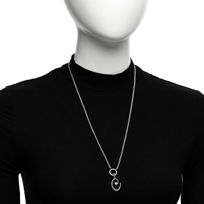 David Yurman Sterling Silver Diamond Initial C Charm Smooth Amulet Vehicle Box Chain Necklace 2 of 4
