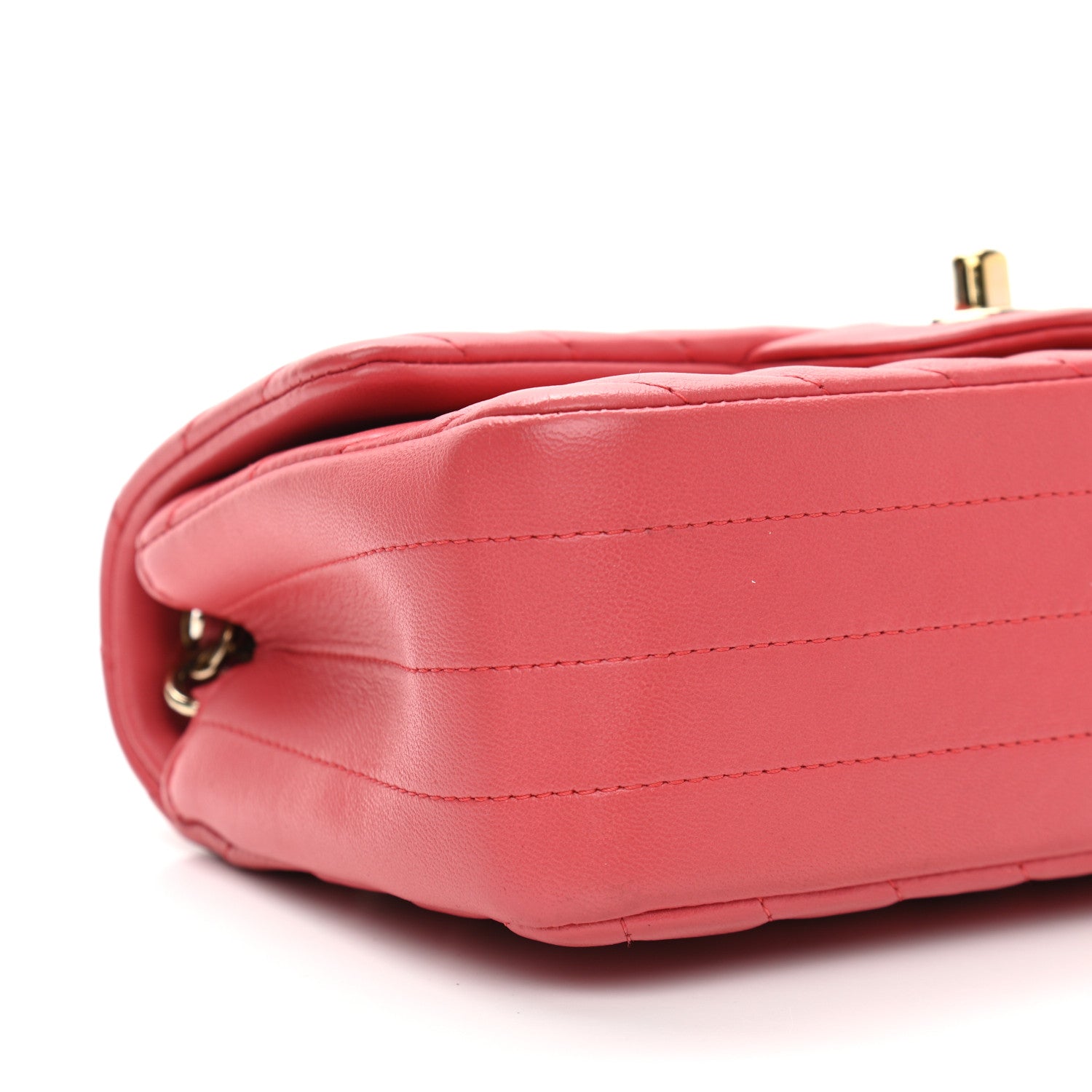 Chanel Lambskin Chevron Quilted Mini Rectangular Flap Pink 8 of 9