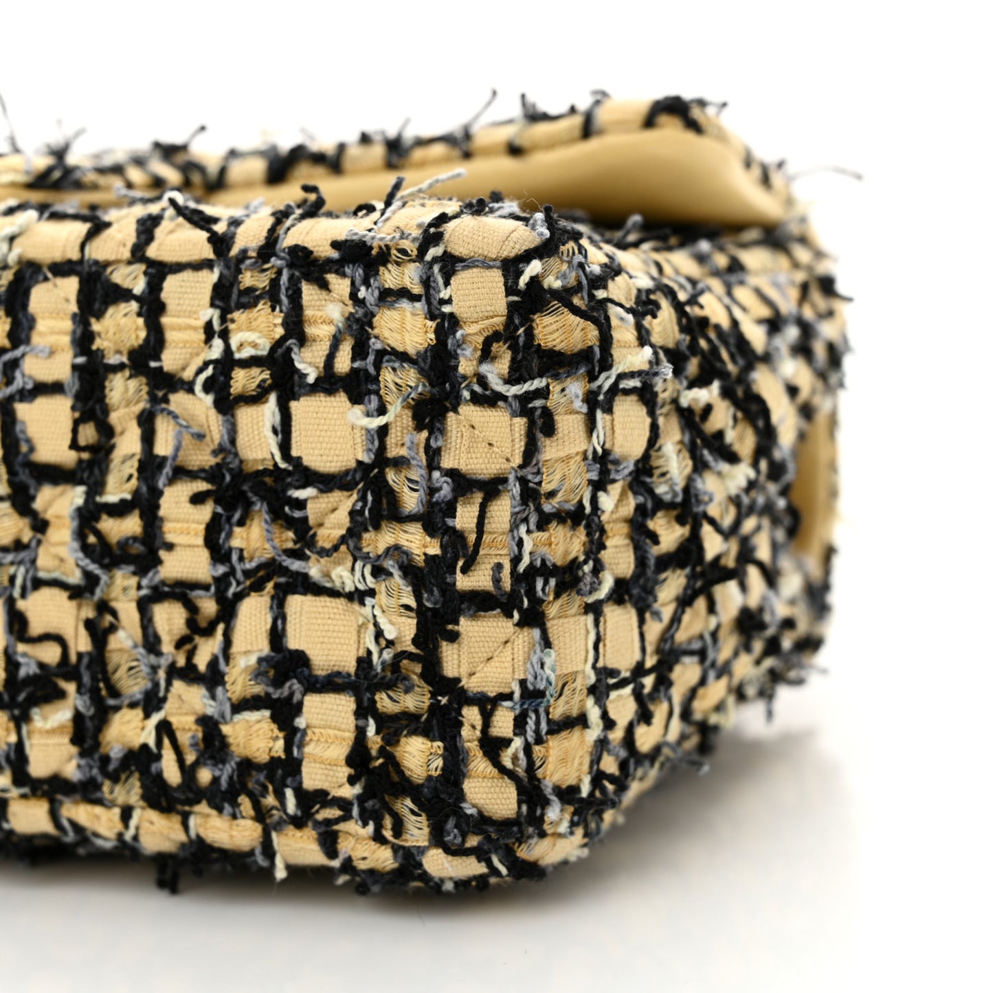 Tweed Quilted Mini Rectangular Flap Yellow Black