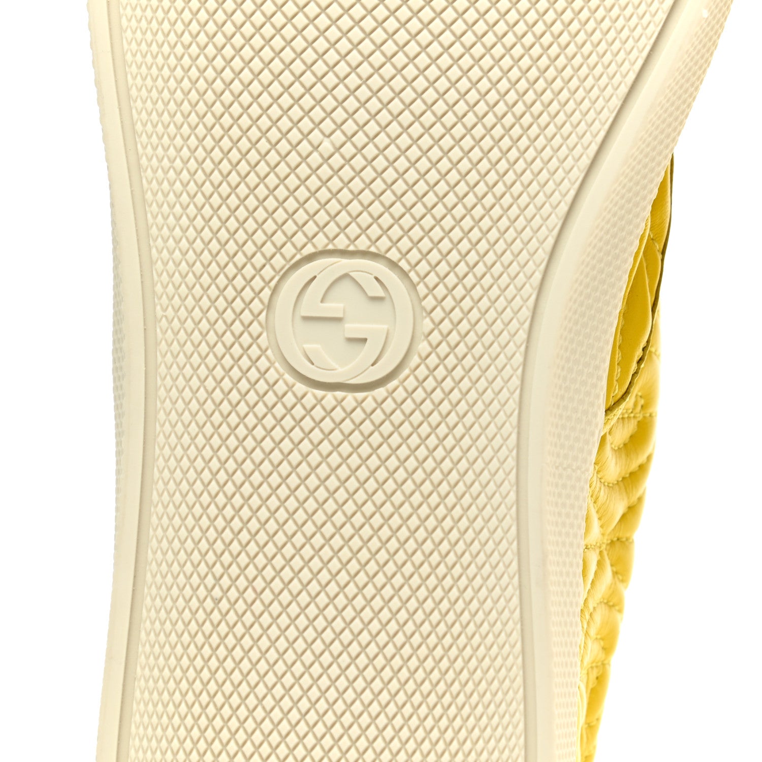 Gucci Nappa Web G Rhombus Quilted Mens Slip On Sneakers 8.5 Straw Yellow Mimosa 6 of 9