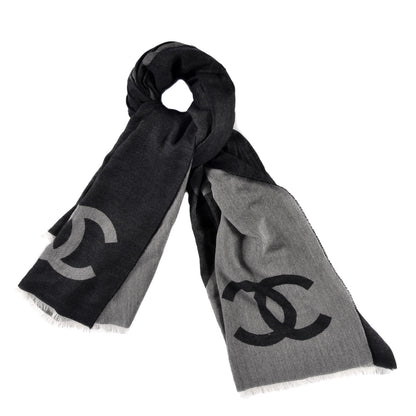 Chanel Cashmere CC Logo Stole Black 1 of 3