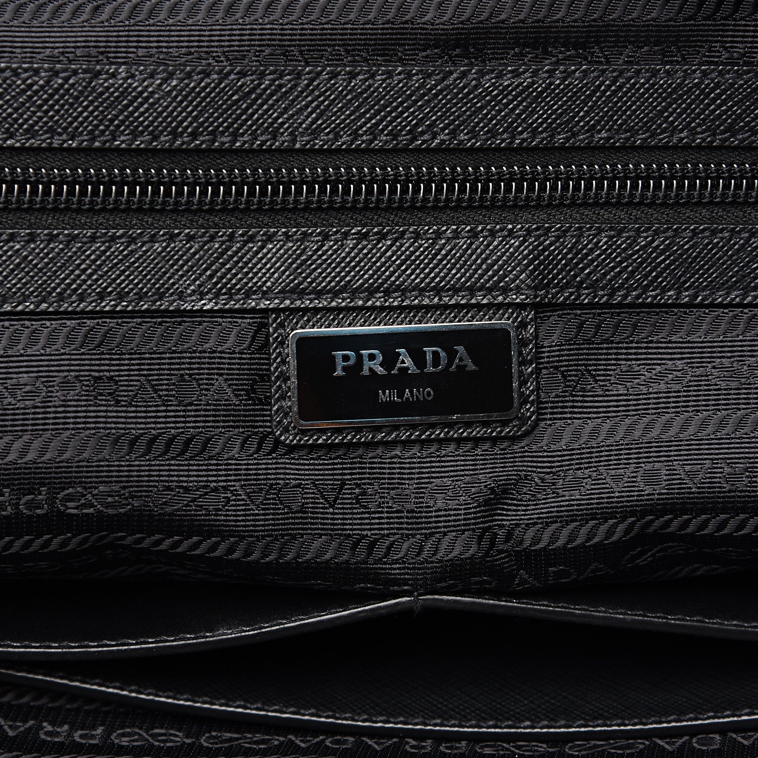 Prada Tessuto Nylon Saffiano Tote Black 6 of 8