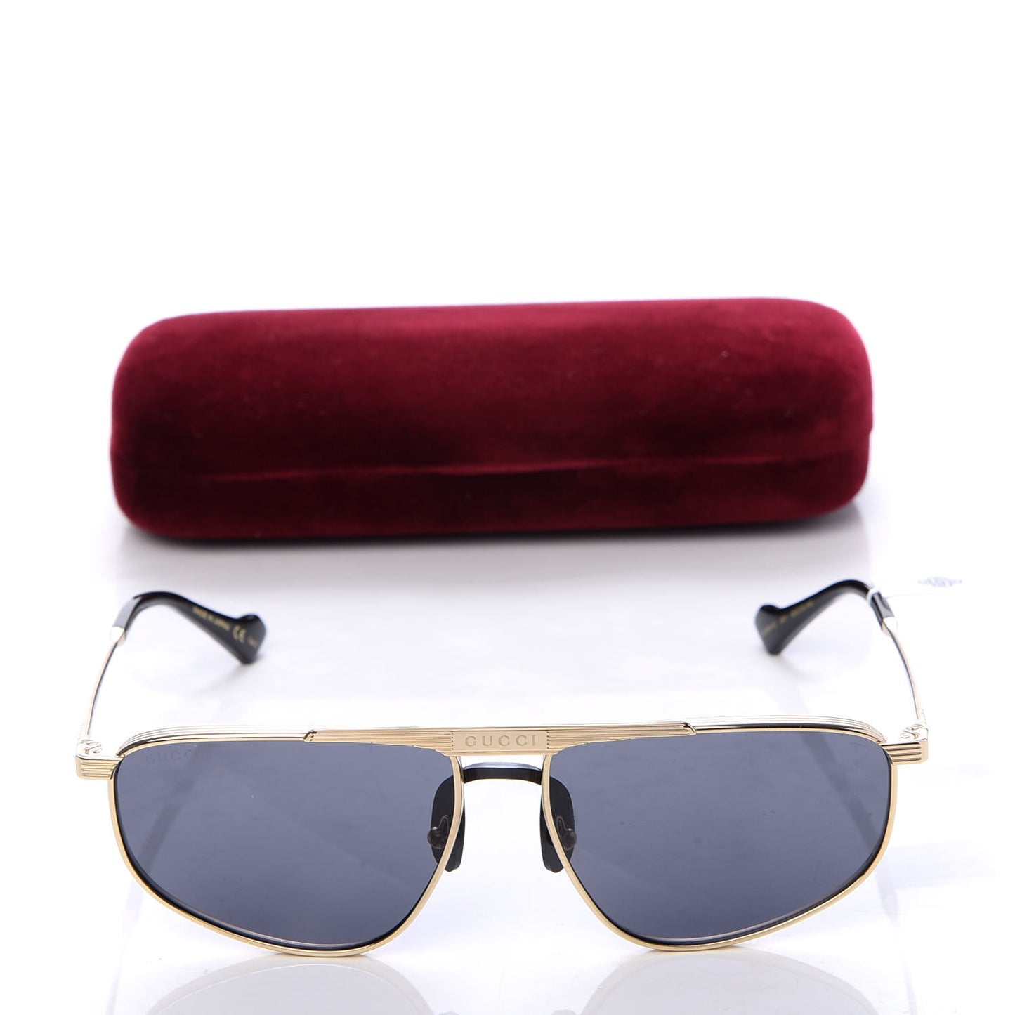 Metal Mens Squared Aviator Sunglasses GG0841S Gold