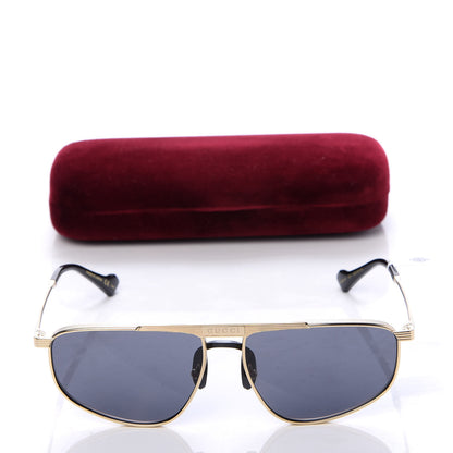 Gucci Metal Mens Squared Aviator Sunglasses GG0841S Gold 7 of 7