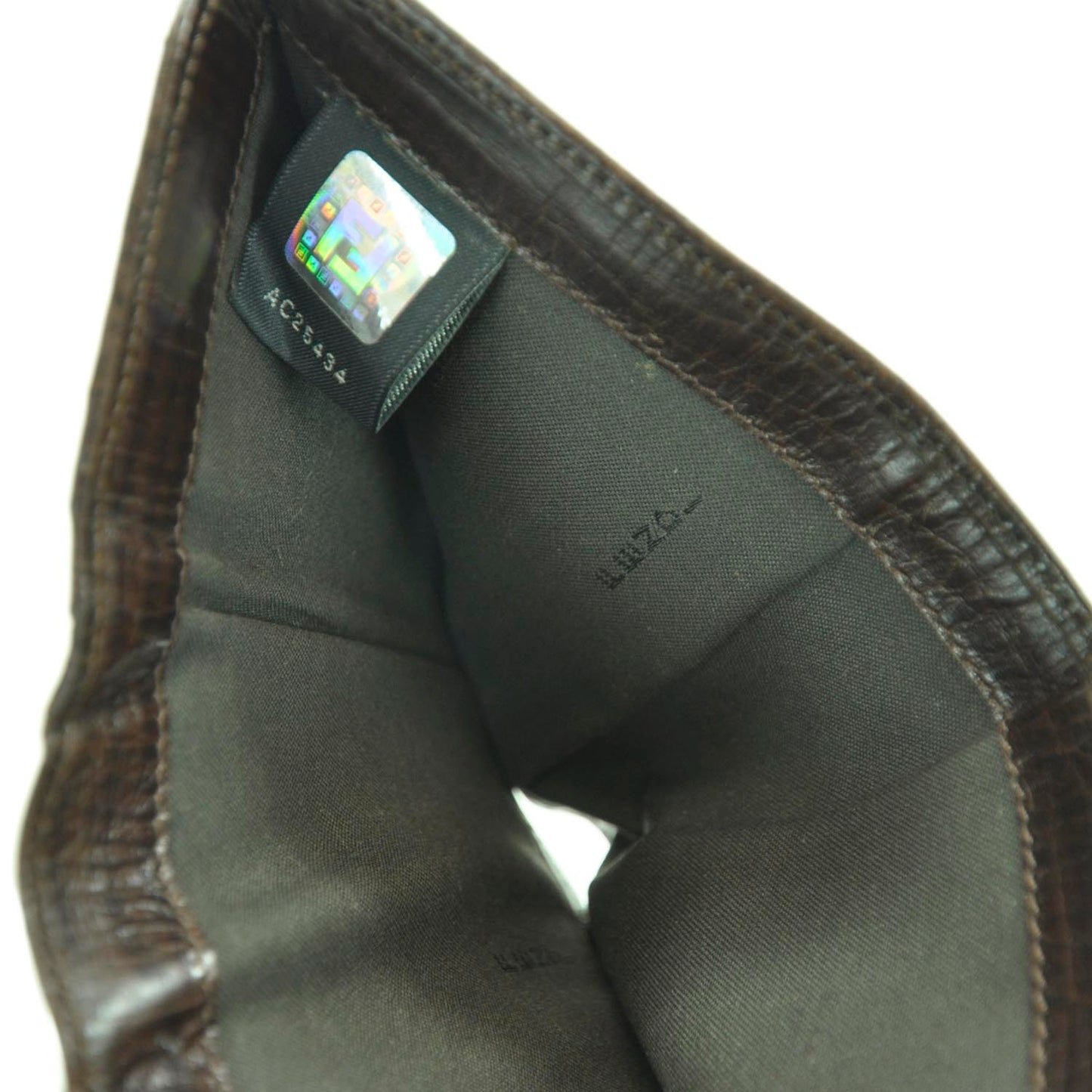 Zucchino Vitello Compact Zip Around Wallet Mogano Panna Bruciato