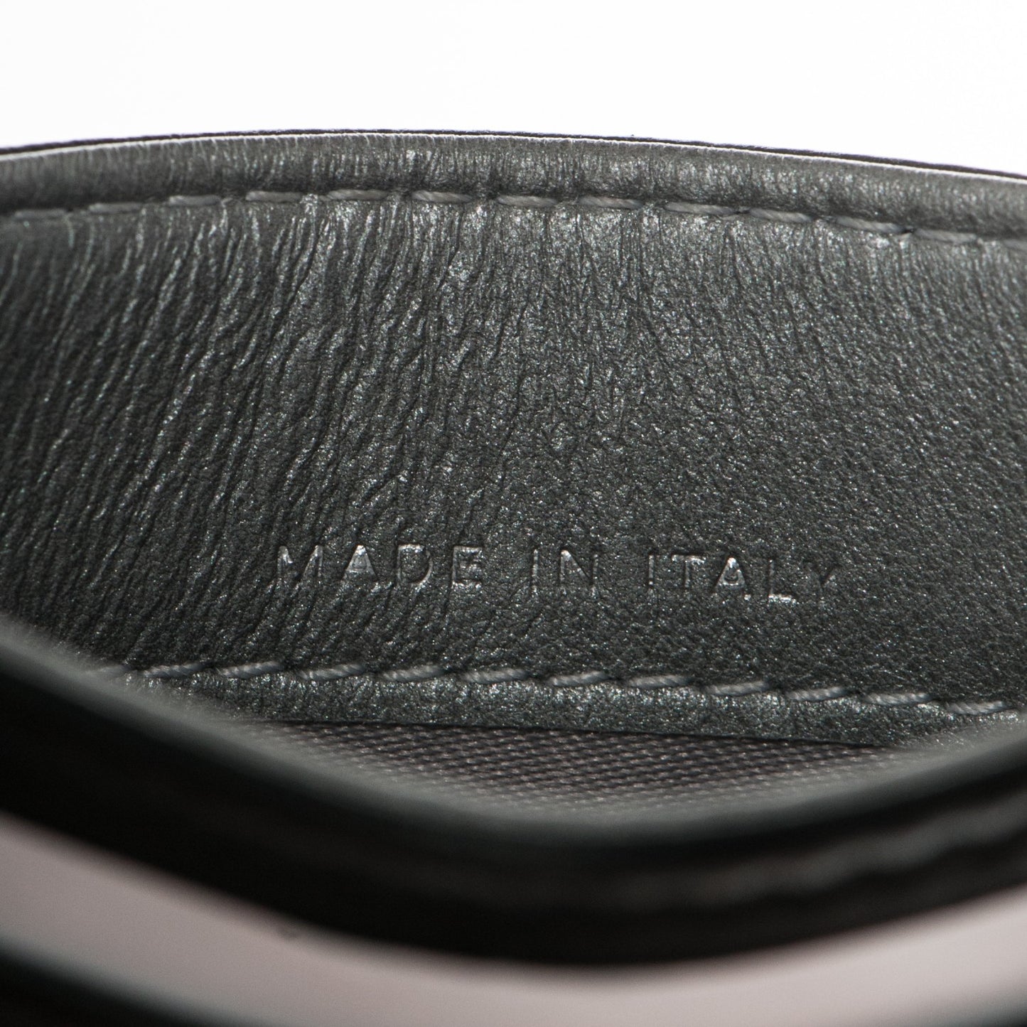 Lambskin Camellia Embossed Card Holder Black