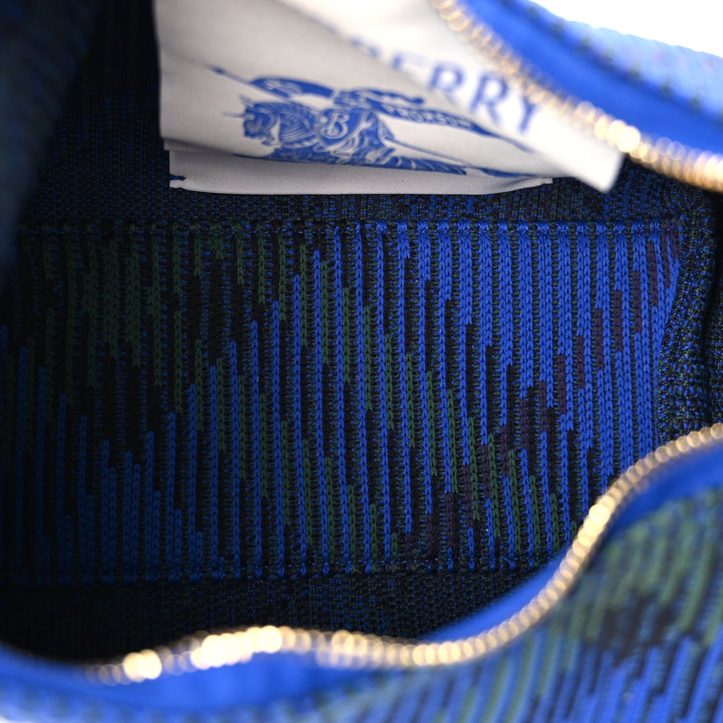 Canvas Knitted Check Mini Peg Duffle Bag Knight