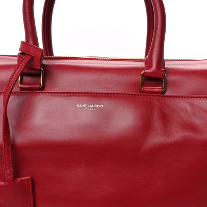 Saint Laurent Calfskin Classic Duffle 12 Bag Red 6 of 7
