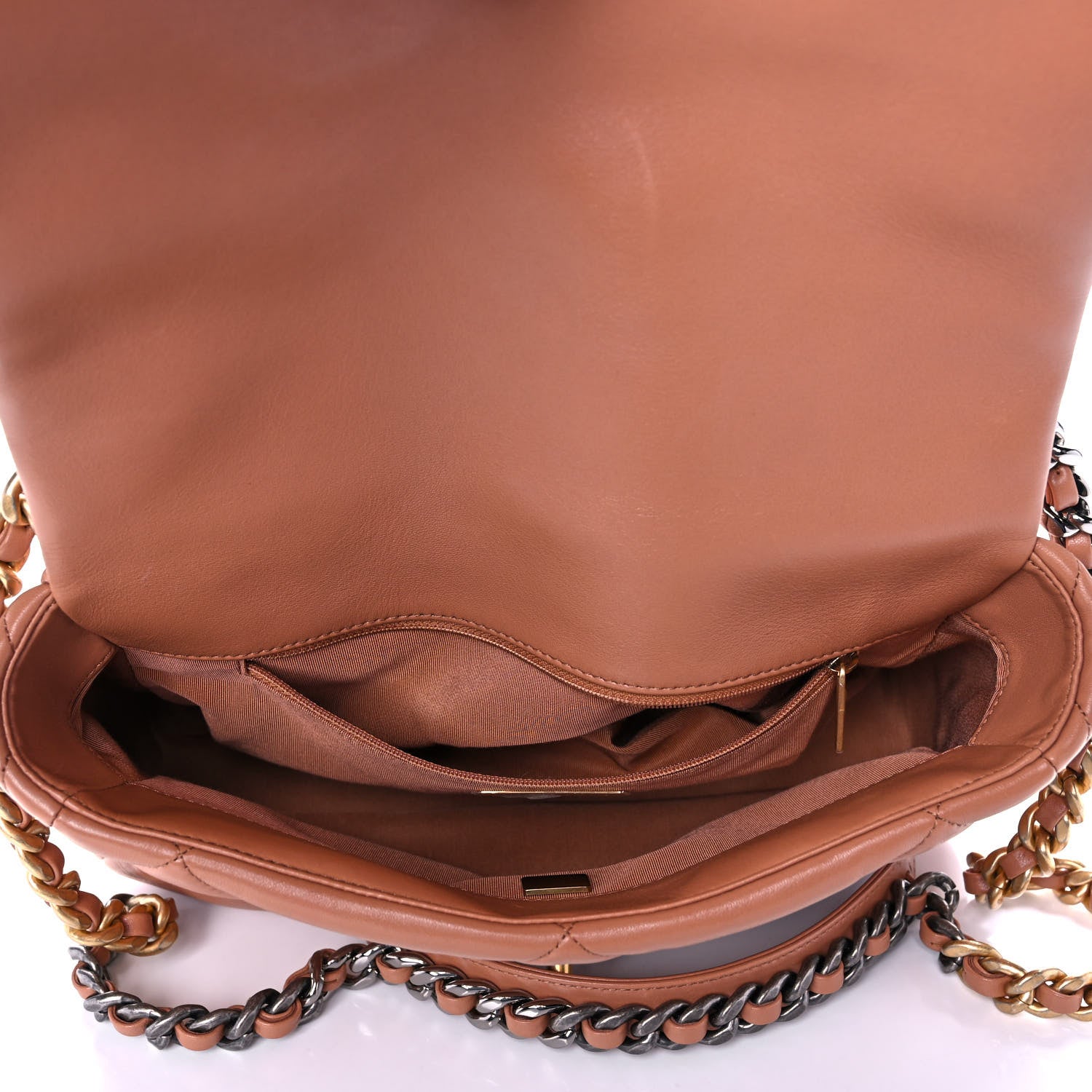 Chanel Lambskin Quilted Large Chanel 19 Flap Brown 4 of 10