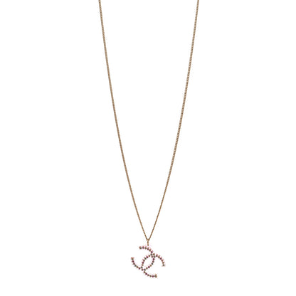 Chanel Translucent Resin Crystal CC Necklace Pink Multicolor 1 of 6