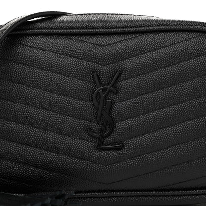 Saint Laurent Grain De Poudre Matelasse Monogram Mini Lou Camera Bag Black 7 of 10
