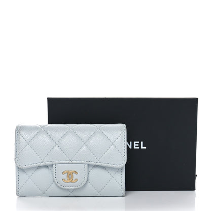 Chanel Caviar Quilted Flap Card Holder Wallet Light Blue 11 of 11