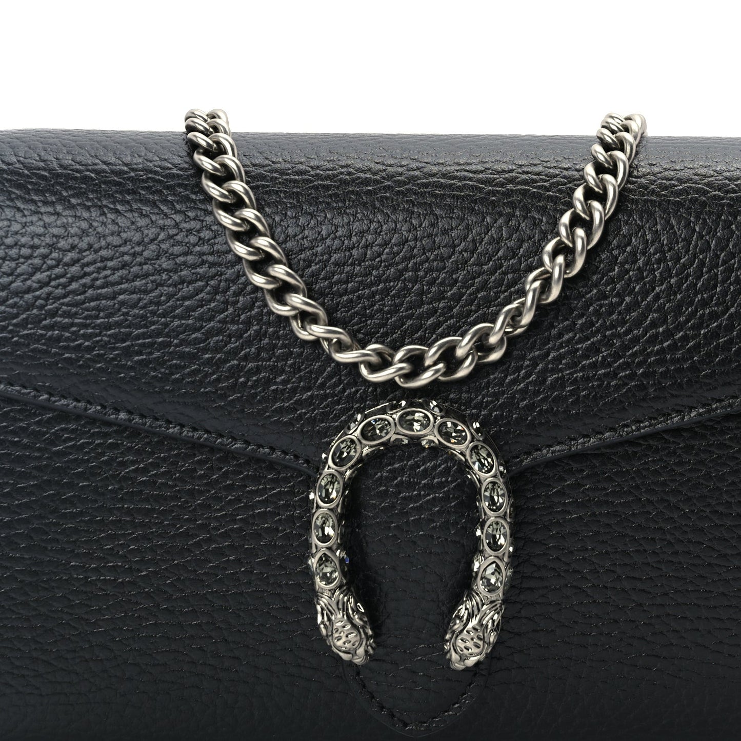 Calfskin Mini Dionysus Chain Wallet Black