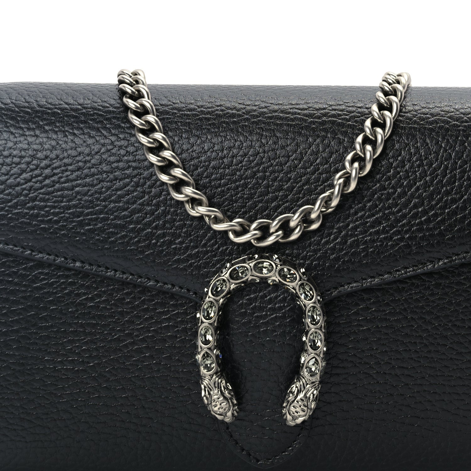 Gucci Calfskin Mini Dionysus Chain Wallet Black 6 of 8