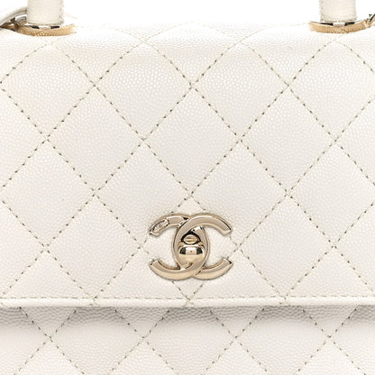 Chanel Caviar Quilted Mini Coco Handle Flap White 8 of 10