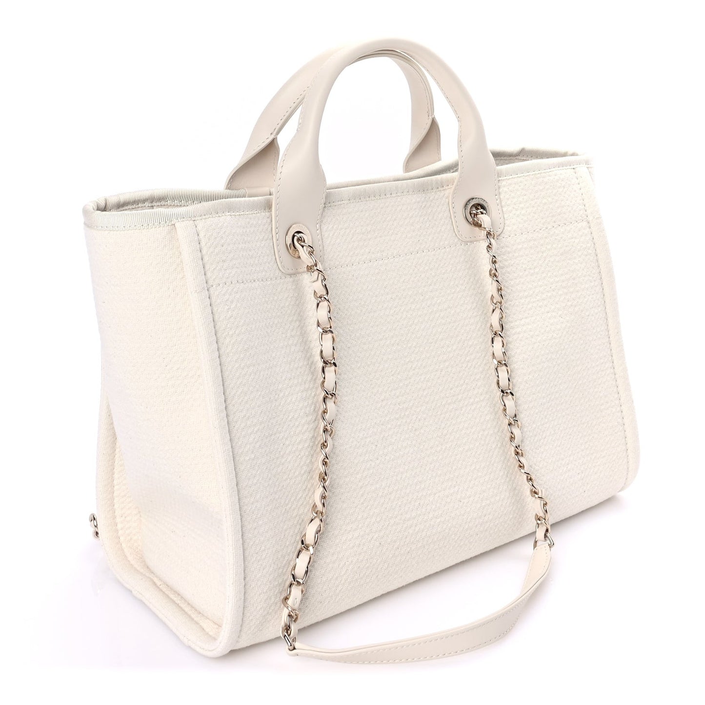 Mixed Fibers Small Deauville Tote  White