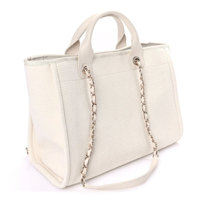 Chanel Mixed Fibers Small Deauville Tote  White 2 of 7