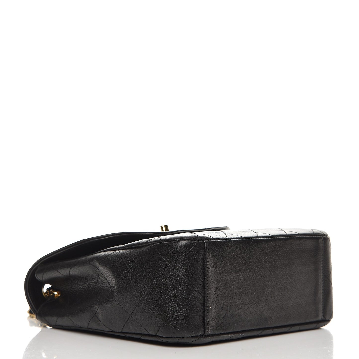 Caviar Quilted Medium Flap Shoulder Bag Black