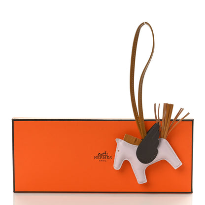 Hermes Milo Lambskin Grigri Rodeo Pegase Horse Bag Charm PM Mauve Pale Sesame Ebene 4 of 4