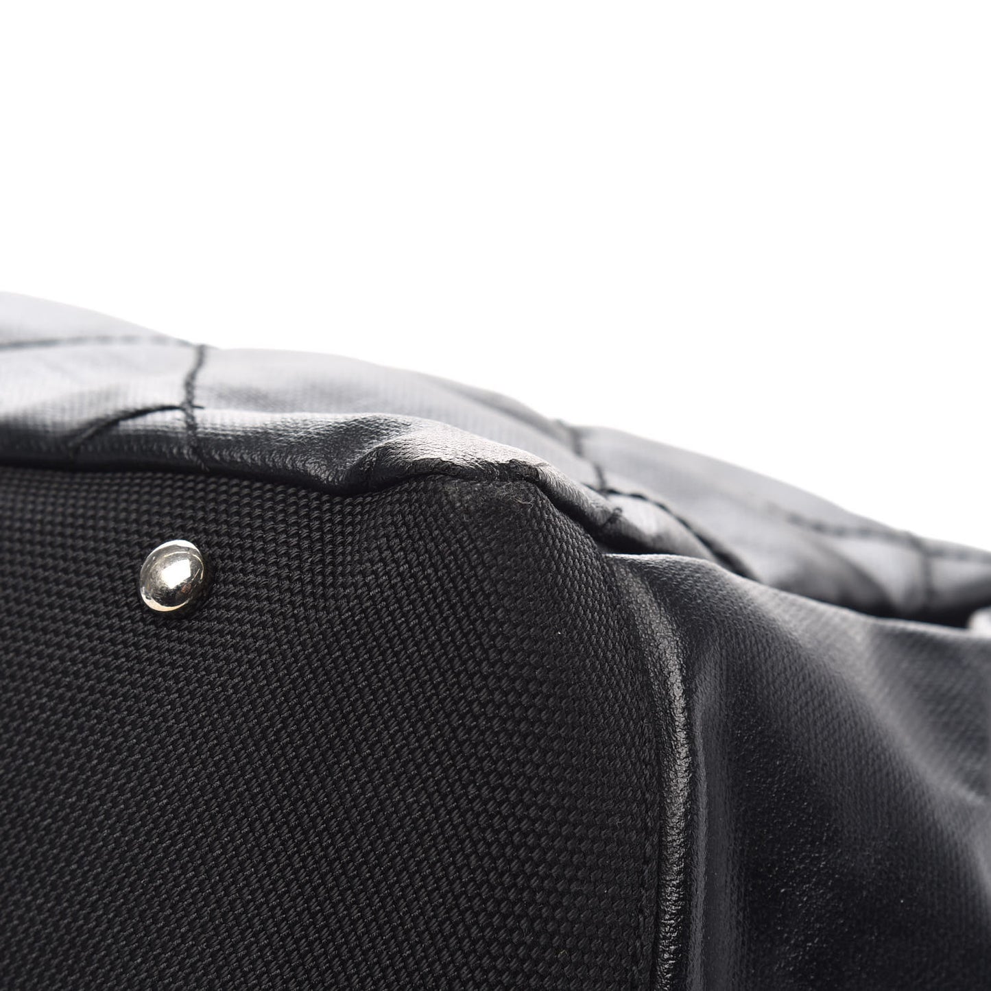 Coated Canvas Quilted Large Paris Biarritz Tote Black