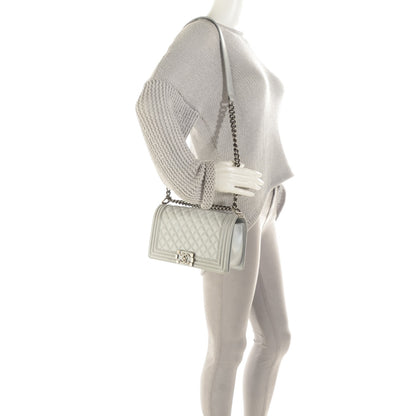 Chanel Metallic Calfskin Quilted Medium Boy Flap Silver 3 of 10