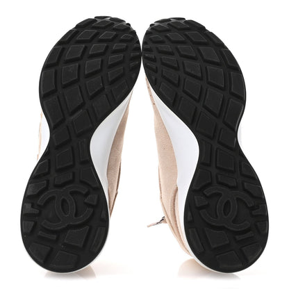 Chanel Suede Goatskin CC Sneakers 37 Light Pink 6 of 7