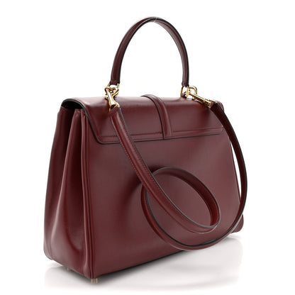 Celine Satinated Calfskin Medium 16 Top Handle Bag Light Burgundy 3 of 14