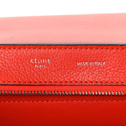 Celine Drummed Calfskin Suede Medium Trapeze Coquelicot 6 of 9